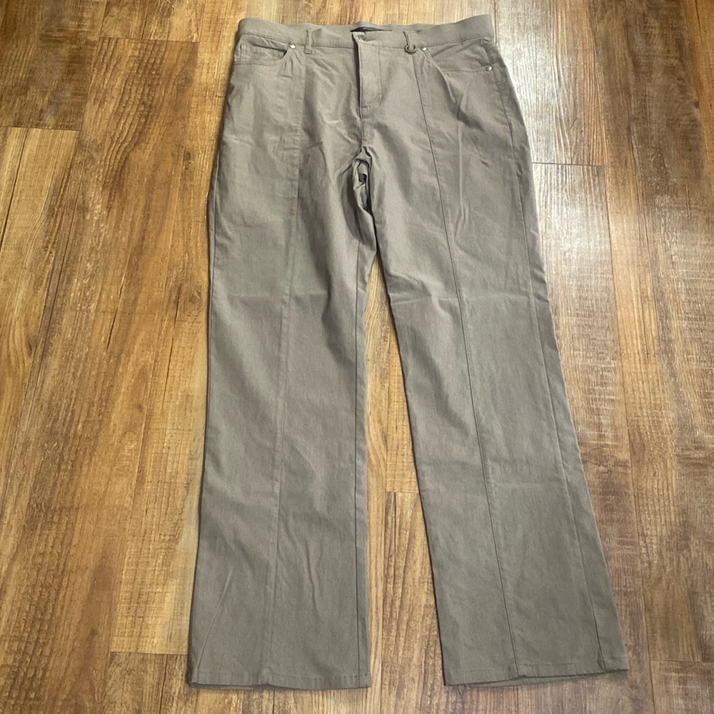 Simon Chang tan Straight Leg microtwill trouser Pants size 14